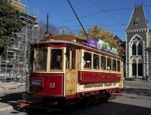 Christchurch City Tram tour on your cruise ship shore excursion from Akaroa